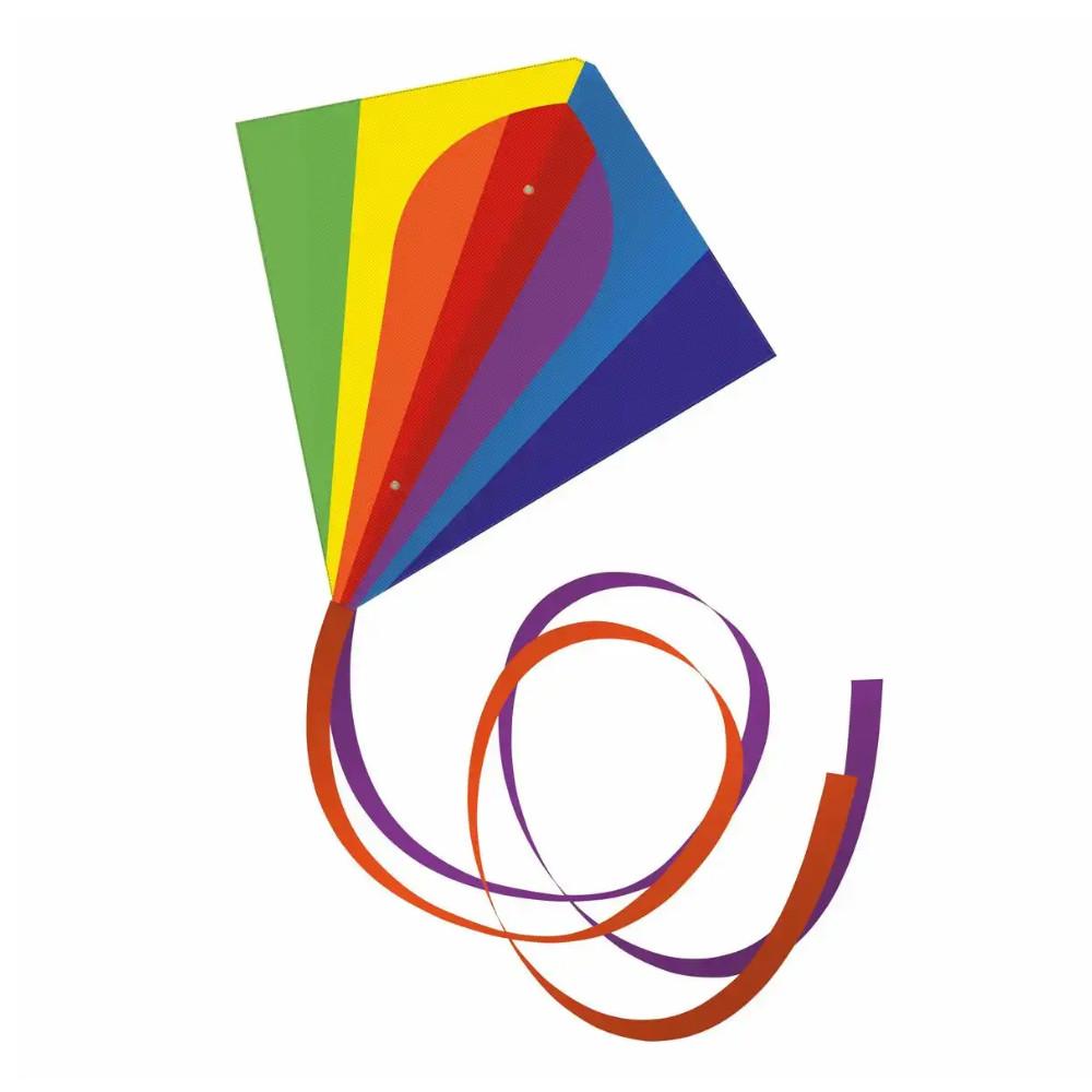 Einleinerdrachen CLASSIC regenbogen 65x80cm Ripstop-Polyester