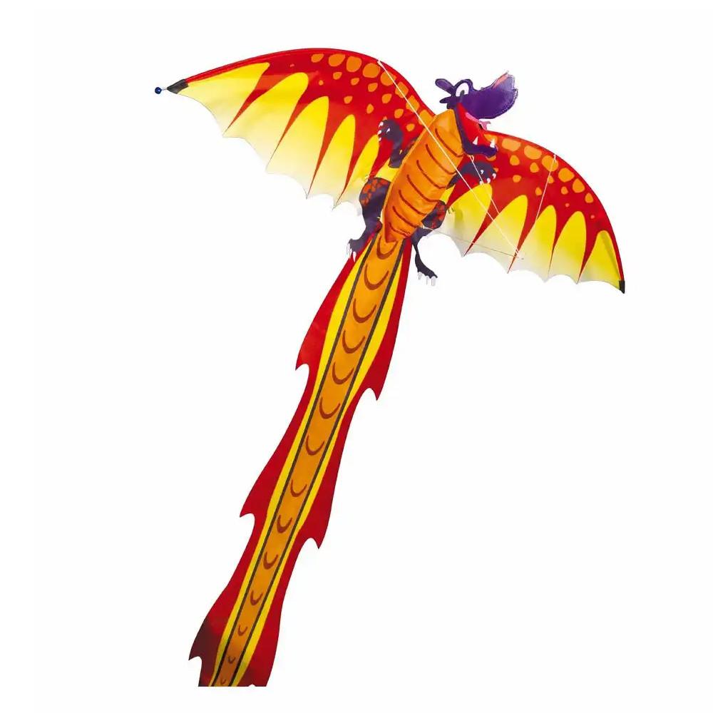 Einleinerdrachen Dragon 3D rot/gelb 102x320cm Polyester