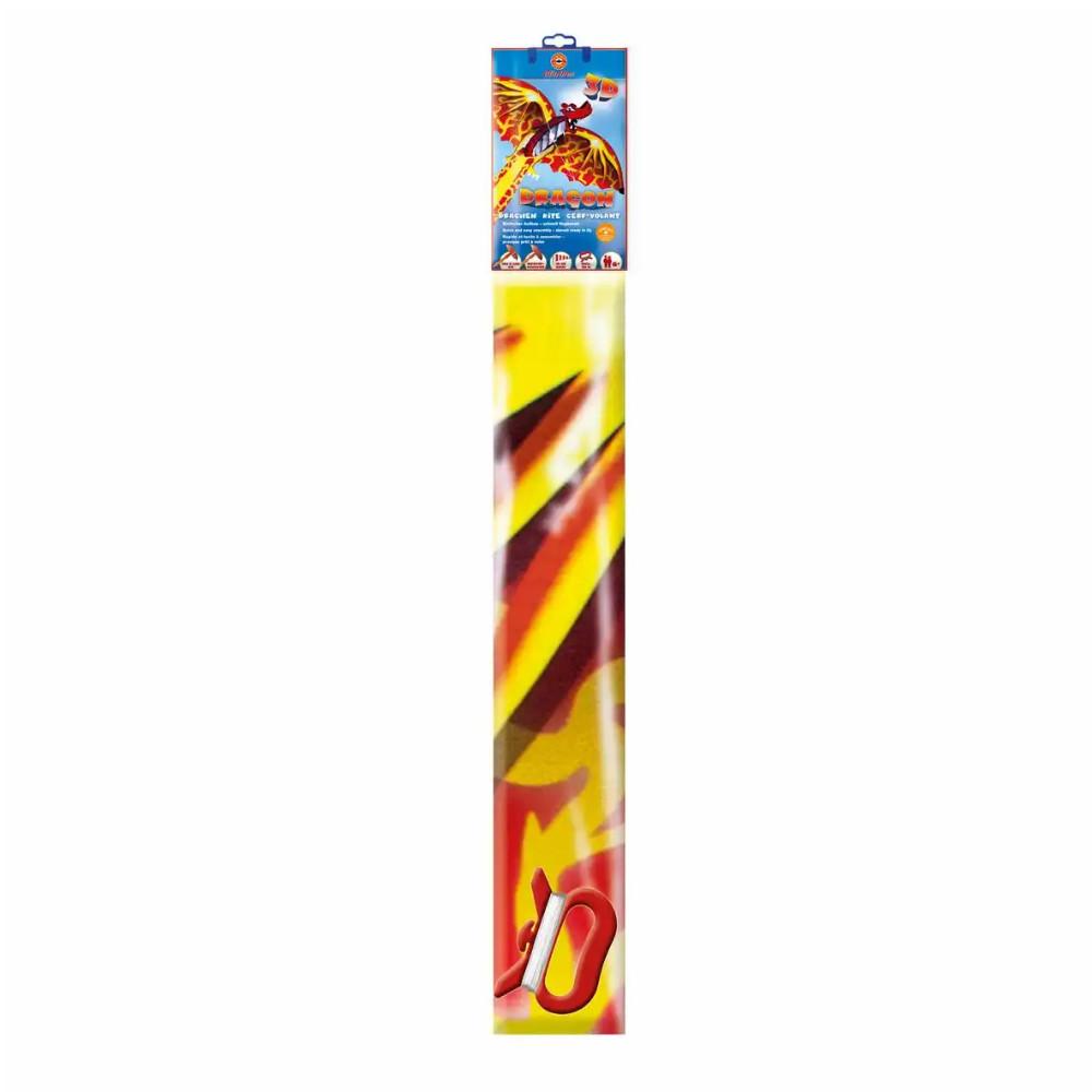 Einleinerdrachen Dragon 3D rot/gelb 102x320cm Polyester – Bild 2