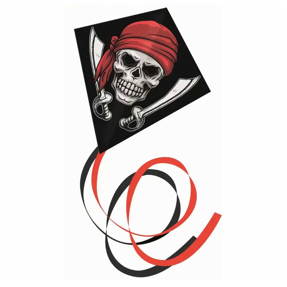 Einleinerdrachen Pirat 70x70cm Ripstop-Polyester Fiberglasstäbe