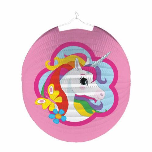 Papier Lampion Einhorn rosa Ø25cm