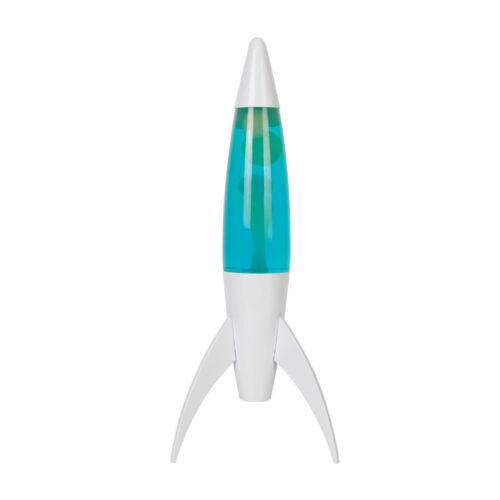 Rocket Lavalampe blau-grün mit weißem Sockel