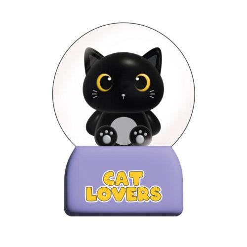 Schneekugel mit Licht BLACK CAT