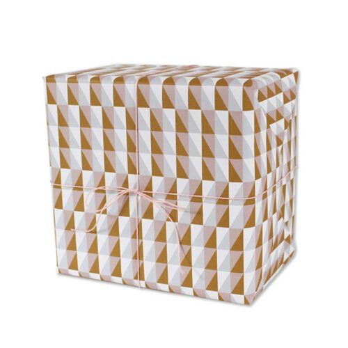 Geschenkpapier „Squares“ für sie, rosa/gold